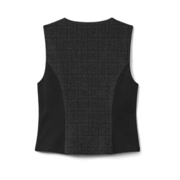 Swagger Vest - Black and White Plaid Size S - Picture 3 of 4